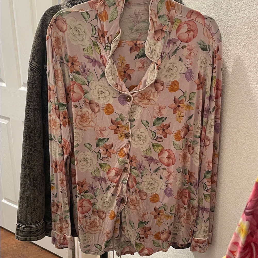 XLarge posh peanut women’s long sleeve luxe pajama set